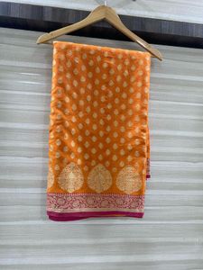 Elegant Orange Saree
