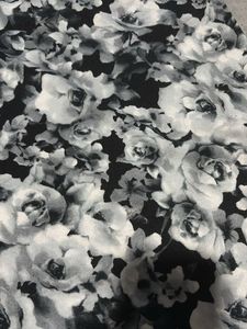 Floral Pencil Skirt - Black &amp; White