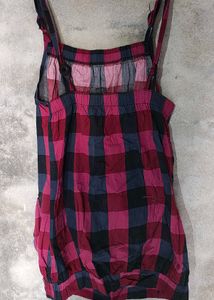 Pink Plaid Cami Top