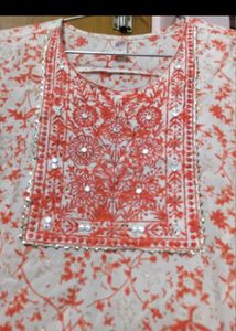2 Piece Cotton Suit Orange Colour
