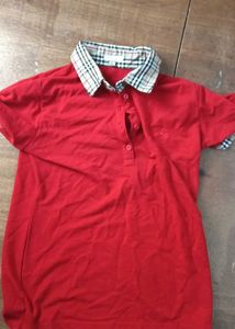 Burberry Red Polo Top