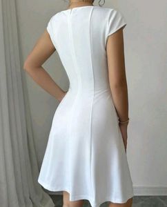 White Fit &amp; Flare Mini Dress