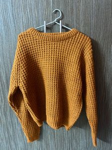 Mustard Knit Cropped Sweater
