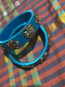 Blue Silk Thread Bangles