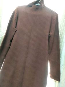 Brown Knit Midi Dress