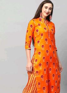 Brand New Orange Kurta Set (GoSriKi)