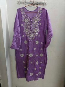 Lavender Chikankari Kurti