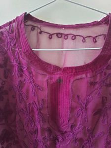 Chikankari Lucknowi Kurti