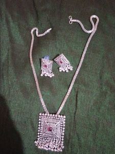 Oxidized Silver Necklace Set