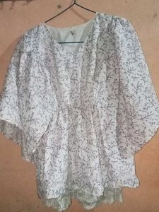Floral Print White Top