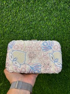Floral Embroidered Clutch