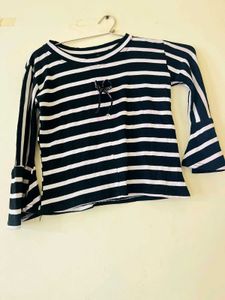 Striped Bell Sleeve Top