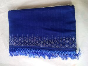 Georgette Stone Work Saree With Running Blouse