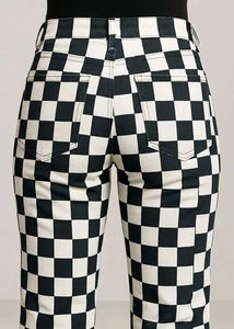 Checkered Flare Jeans