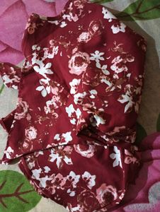 Maroon Floral Top
