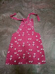 Floral Corduroy Overall Dress
