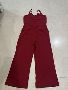 Burgundy Wide-Leg Jumpsuit