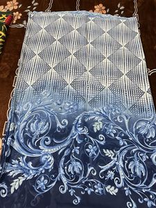 navy blue saree with blouse