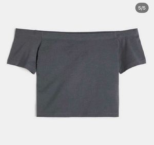 H&amp;M Gray Off-Shoulder Top