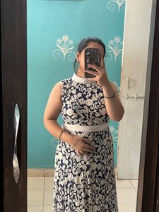 Floral Navy & White Maxi Dress