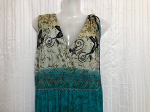 Blue Printed Maxi Dress