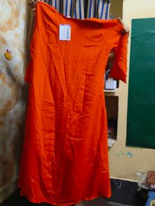 Orange Embroidered Kurta