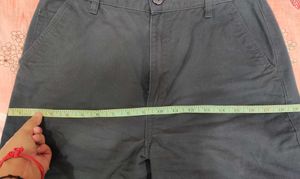 High Waist Wide Leg Twill Pant Black