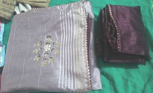 New lavendar saree with blouse piece