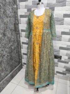 Elegant Yellow Embroidered Anarkali Suit