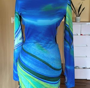 Blue Print backless Bodycon Dress