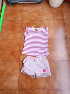 Cute Girls' Top & Shorts Set