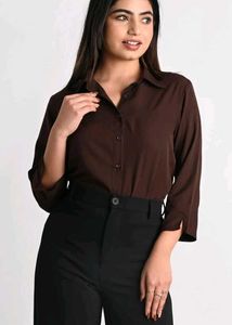 Brown Button-Down Shirt