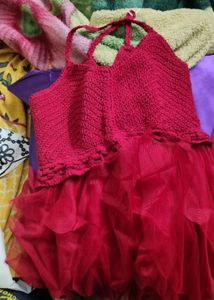 Red Ruffle Midi Dress