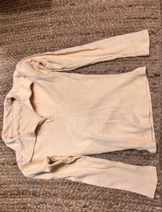 Brown Ribbed Polo Top