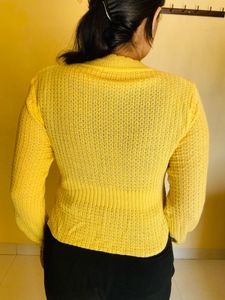 Yellow Knit Cardigan