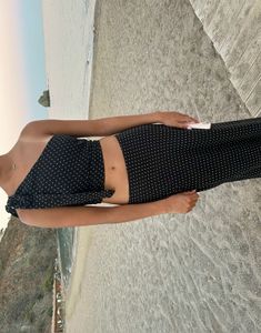 Polka Dot one shoulder top with scarf🌹