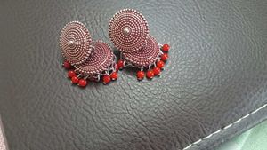 Red Jhumka Earrings