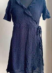 My fav 💙blue dress Cute soft cotton Navy Wrap