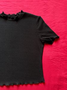 Shein Black Ribbed Top