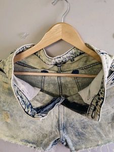 WESTSIDE ACID WASH DENIM SHORTS