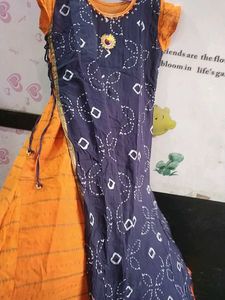 Stylish Blue &amp; Orange Kurta