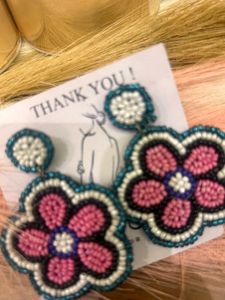 Beaded Flower Earrings
