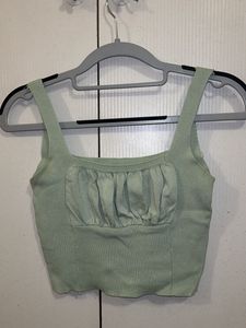 Light Green Ruched Top