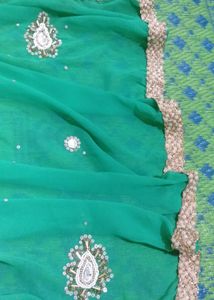 Green Embellished Saree