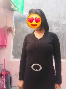 Stylish Black Top with Belt