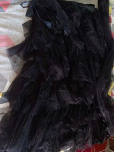 Black Tulle Ruffle Dress