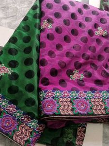 Elegant Green &amp; Purple Saree