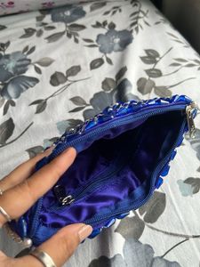 Beaded Blue Clutch Pouches Handbags Sling Bags