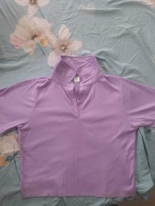 Lavender Ribbed Knit Top