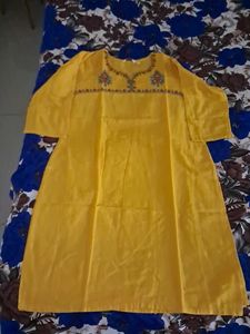 Yellow Embroidery Kurti
